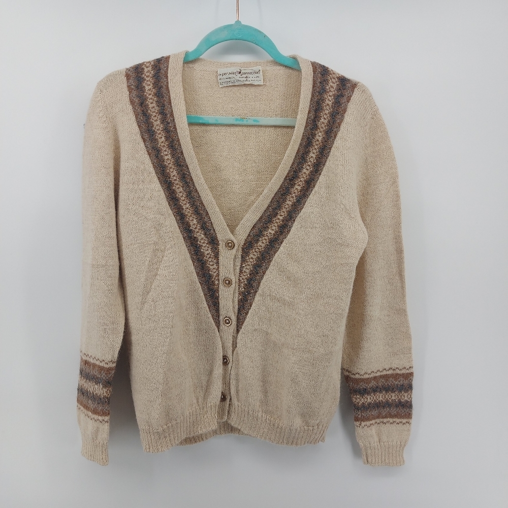 Peruvian Connection Alpaca Cream Cardigan Size Medium